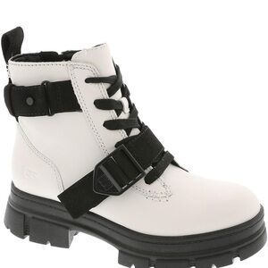 UGG Black and White Lace-Up Boots